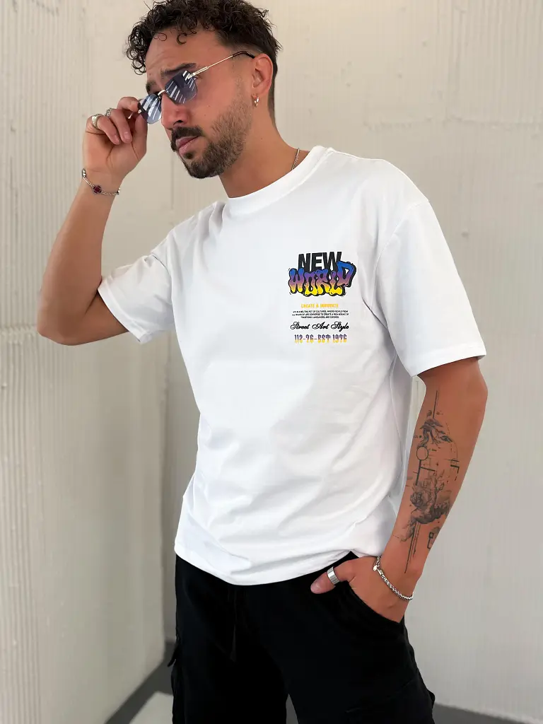 Biele pánske tričko s potlačou