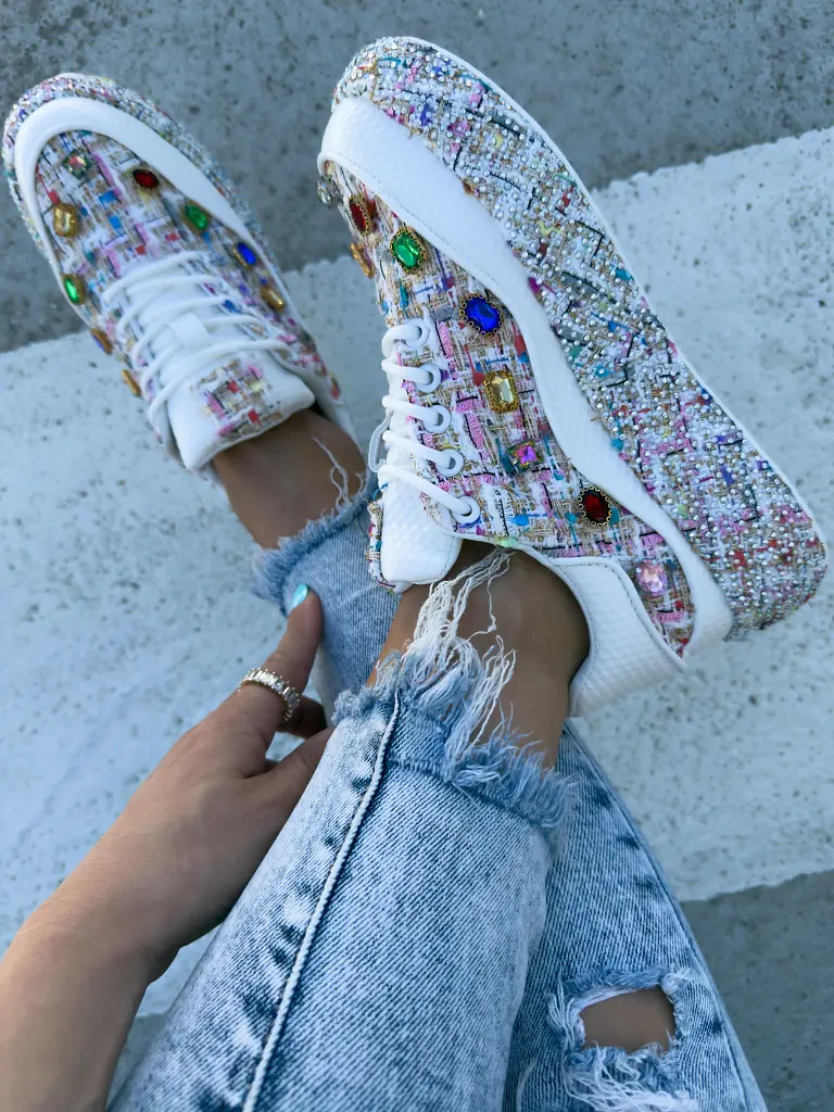 Extravagantné tenisky zdobené kamienkami HADRIA- - next