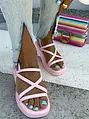 Baby pink platformové sandále ERIKA-