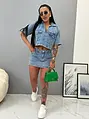 Denim mini sukňa s vreckami SANDRA