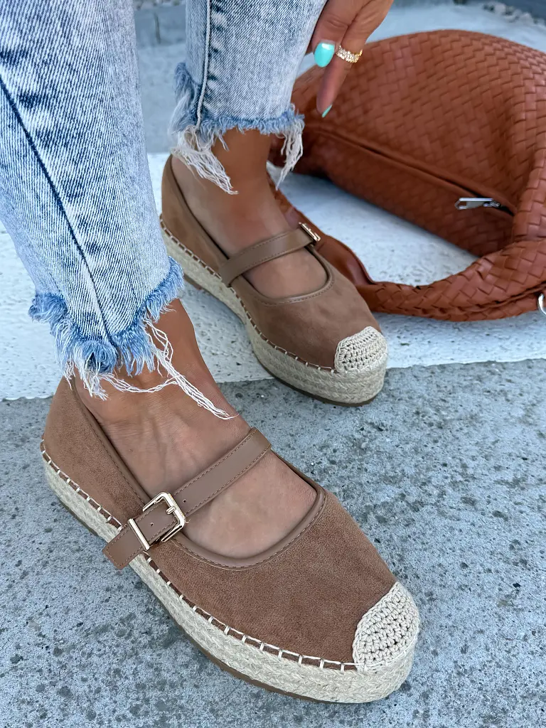 Hnedé sandále v štýle espadrille MAPIYA- - next