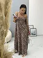 Leopardie saténové maxi šaty FELICIA