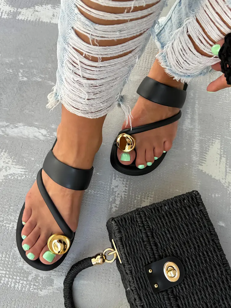 Dámske šľapky so zlatou ozdobou ALIENOR - next