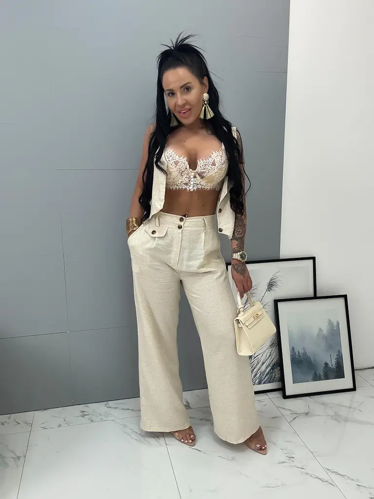 Elegantný dámsky ľanový komplet LYNER