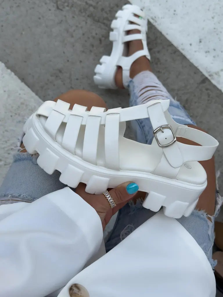 Biele platformové sandále HERMA-