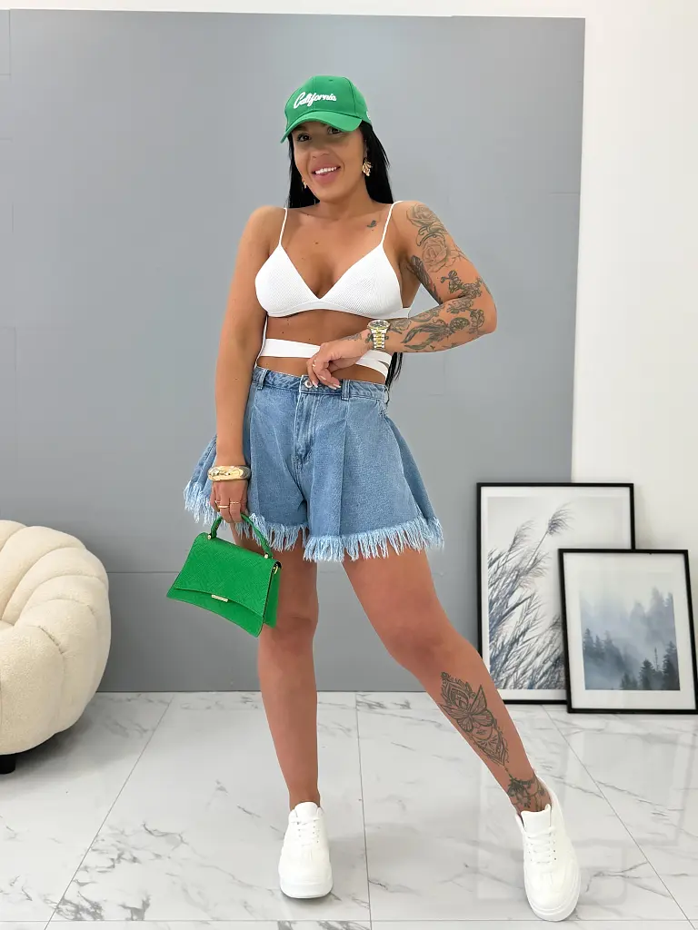 Modré denim šortky BLANCA - next