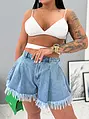 Modré denim šortky BLANCA