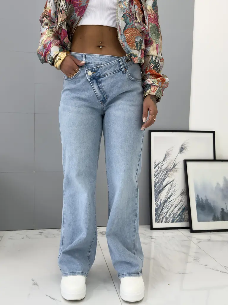 Premium wide-leg rifle s vysokým pásom