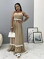 Béžové maxi šaty LILITH+