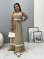 Béžové maxi šaty LILITH+