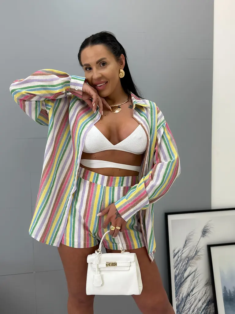 Bavlnený pásikavý dámsky komplet PUREN - next