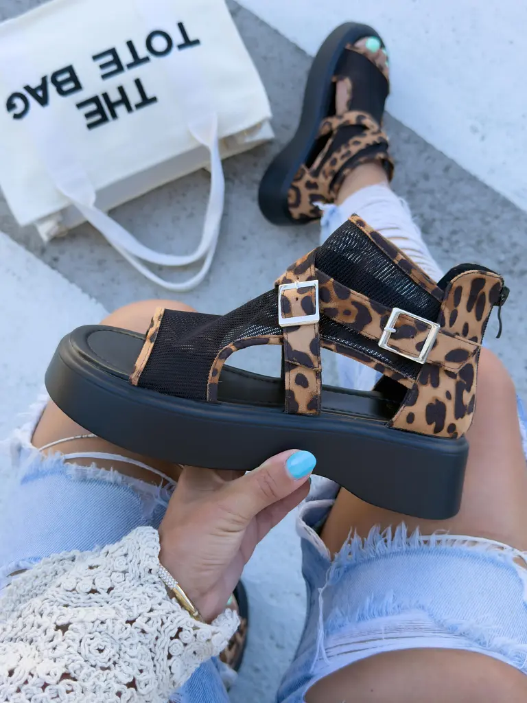 Leopardie dámske sandále ZINEB-