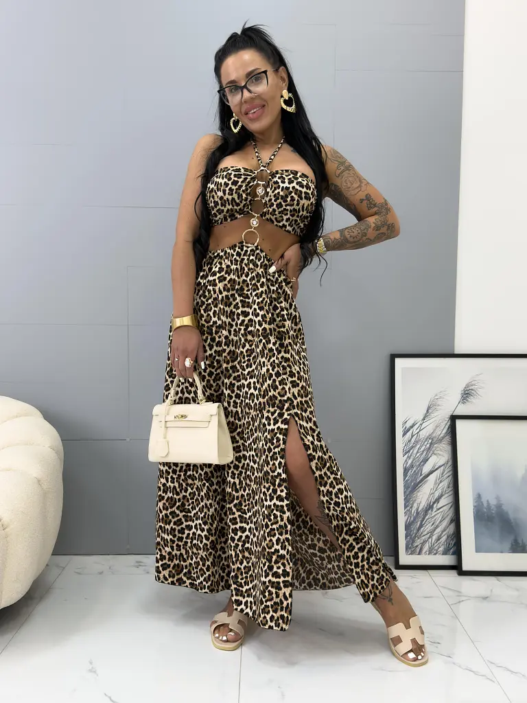 Dlhé cut-out šaty s predným rozparkom VICTORIA