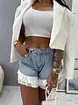Extravagantné kombinované denim šortky FREYA