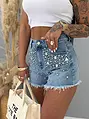 Denim šortky zdobené kamienkami SUSAN