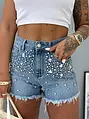 Denim šortky zdobené kamienkami SUSAN