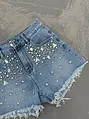 Denim šortky zdobené kamienkami SUSAN