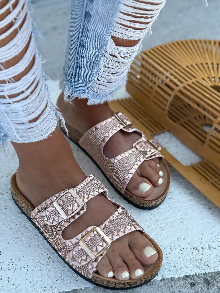 Šľapky zdobené kamienkami ANGELA-