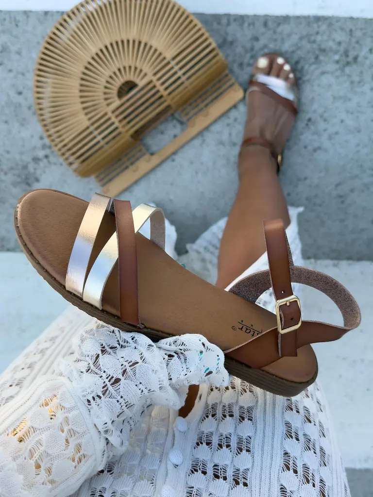 Zlato camel sandále MICHELLE