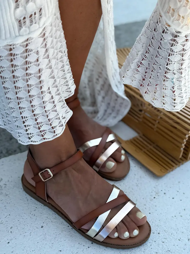 Zlato camel sandále MICHELLE - next