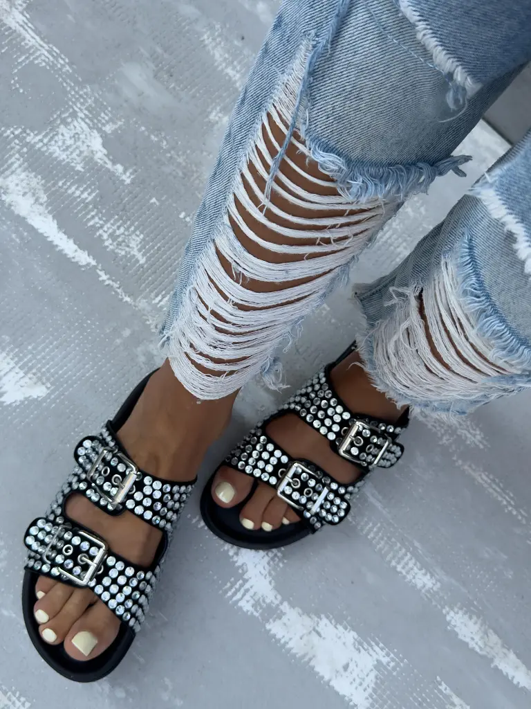 Šľapky zdobené kamienkami VIRGINIA- - next