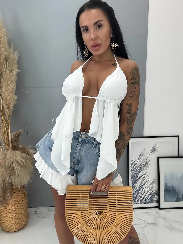 Biely top s vypchávkami MAREN - next