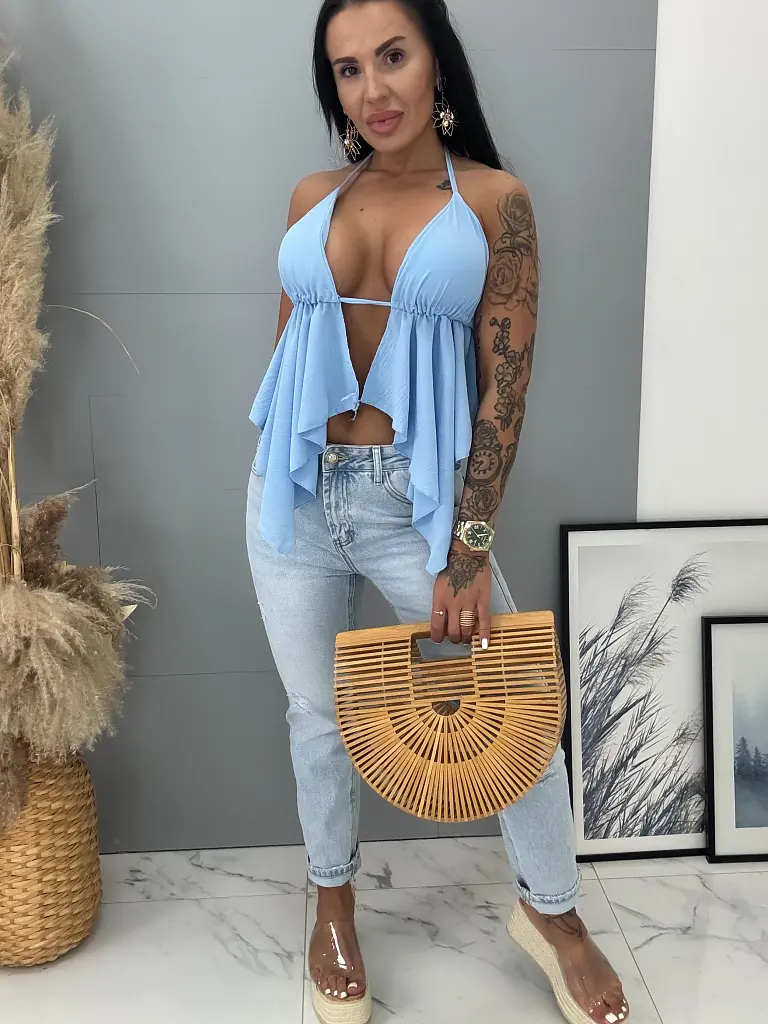 Modrý top s vypchávkami MAREN - next