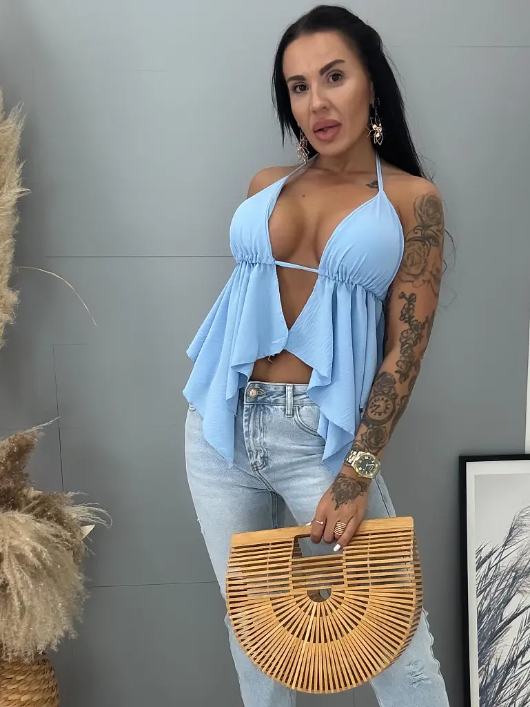 Modrý top s vypchávkami MAREN