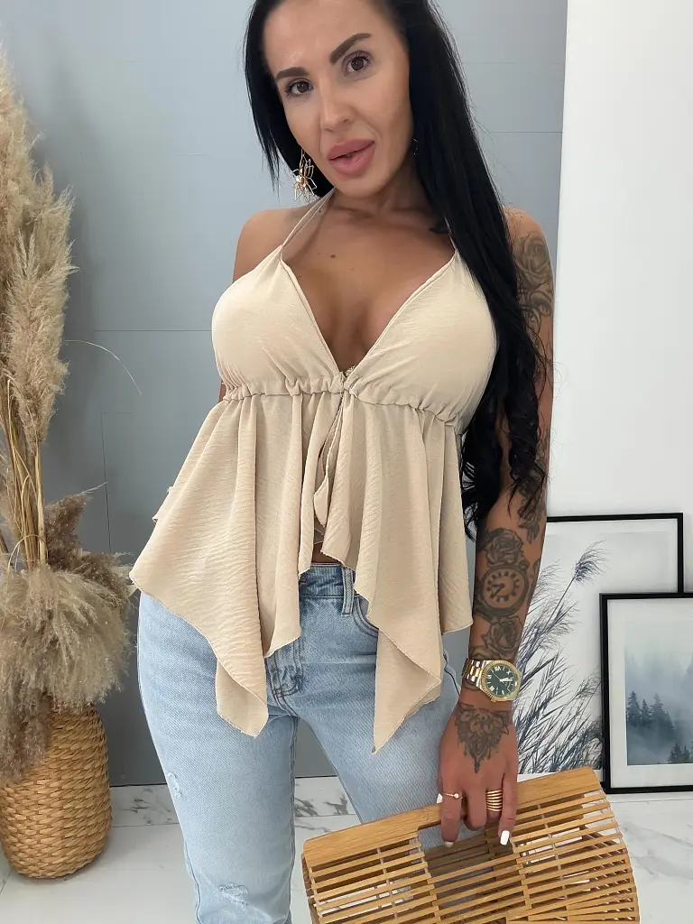 Béžový top s vypchávkami MAREN