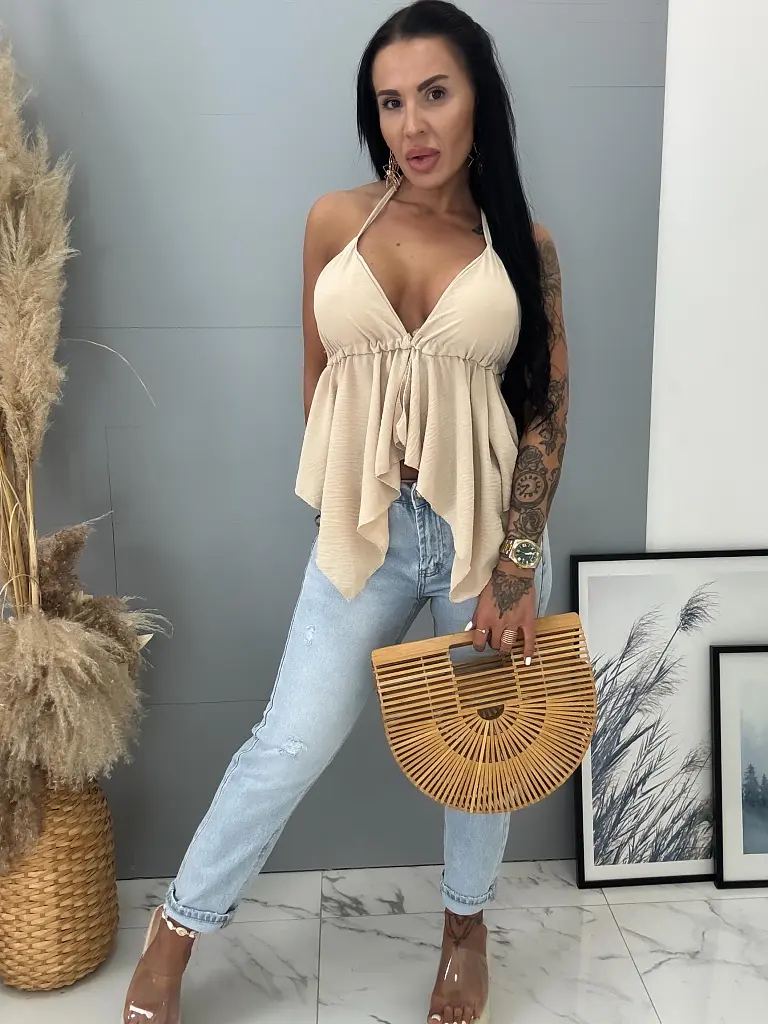 Béžový top s vypchávkami MAREN - next