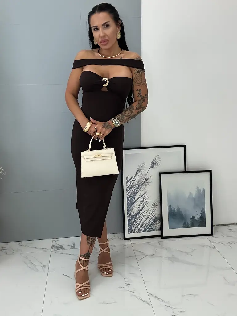 Midi šaty s predným rozparkom HOLLIE