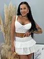 Biely madeira crop-top s vypchávkami JUDITH