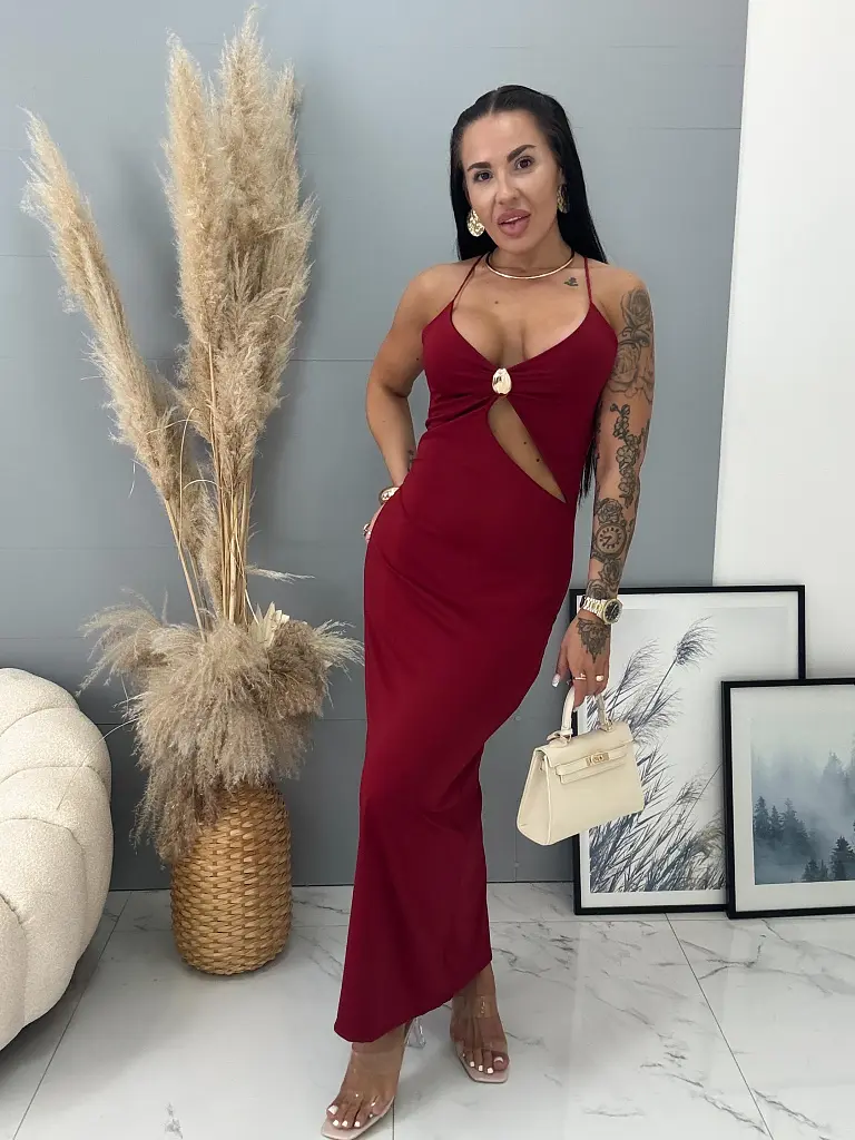 Dlhé cut-out šaty s odhaleným chrbtom DAVY