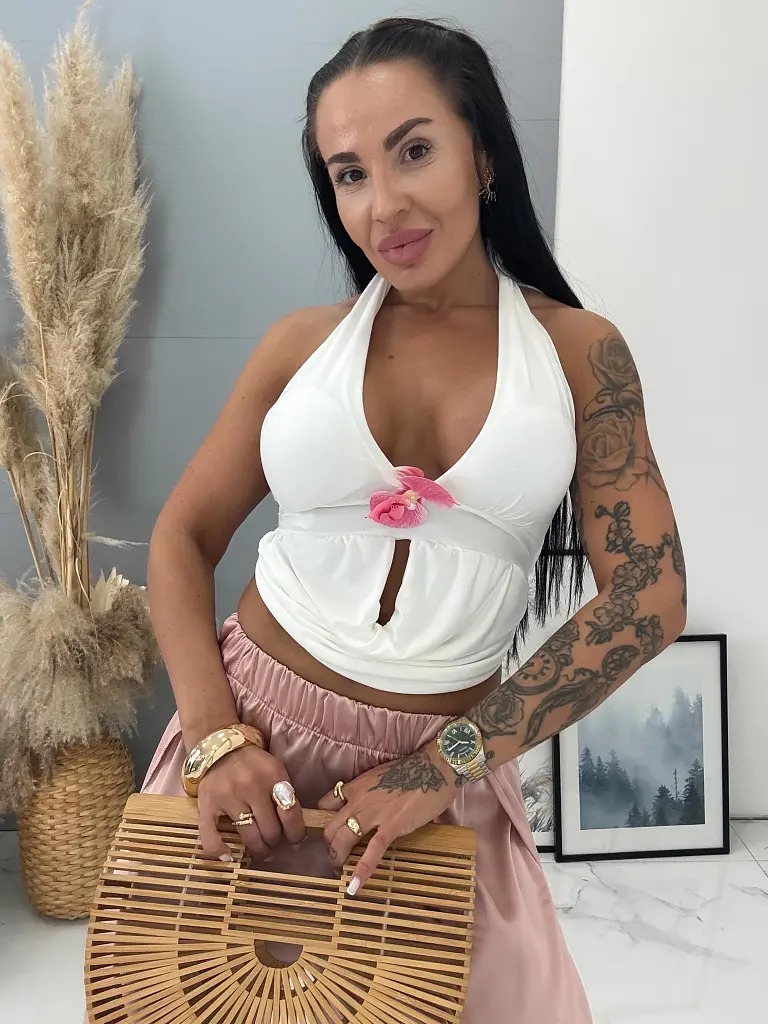 Biely top s vypchávkami ESMA - next