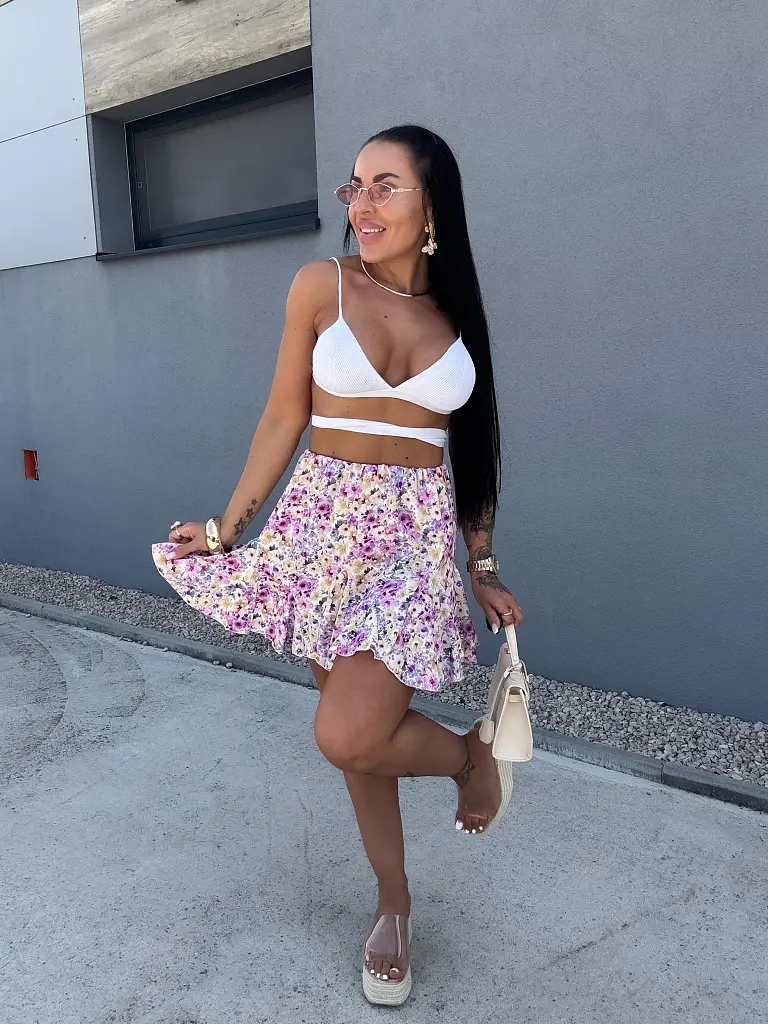 Riasená sukňa s gumeným pásom ZADIE