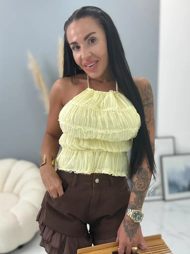 Žltý top s odhaleným chrbtom ONYX - next