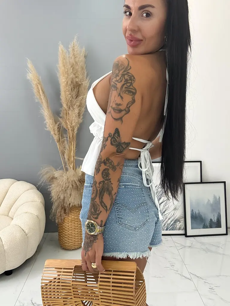 Biely top s odhaleným chrbtom CASON - next