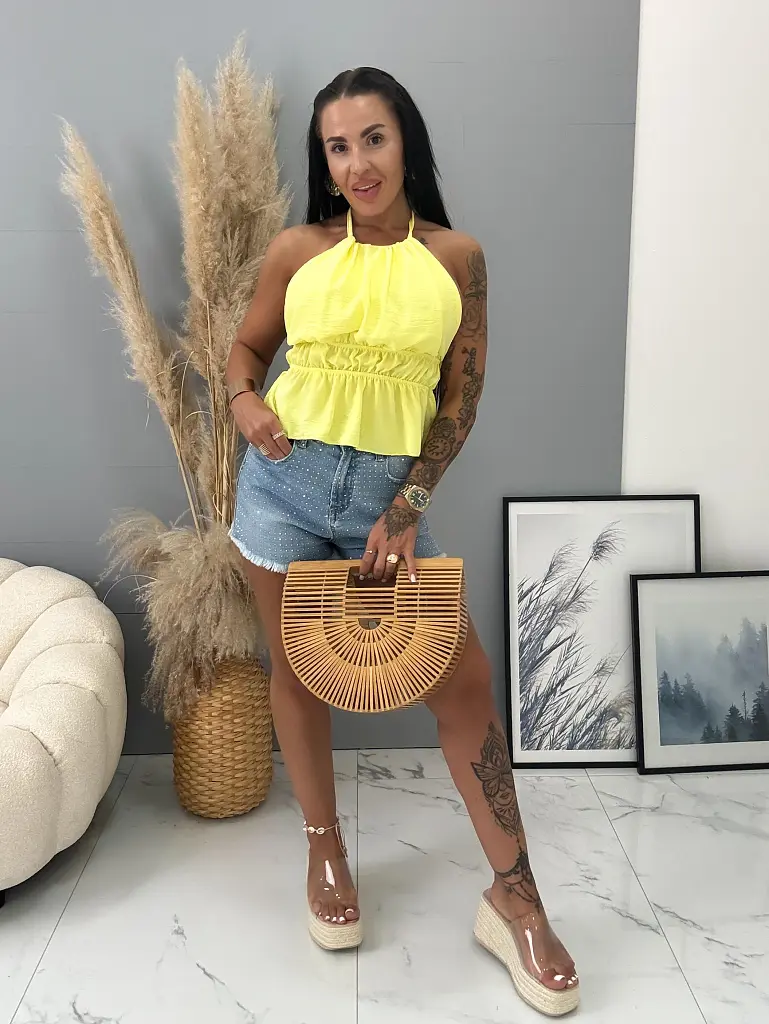 Žltý top s odhaleným chrbtom CASON - next