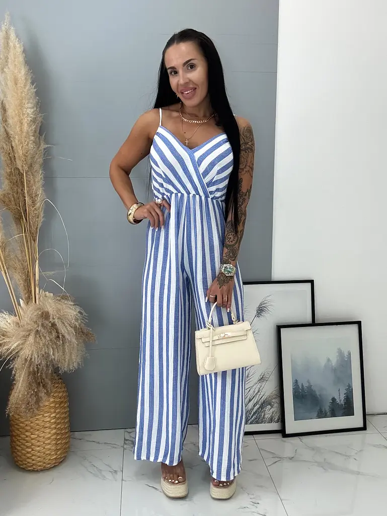 Pásikavý mušelínový overal LORYNA - next