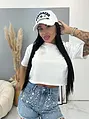 Biely crop-top s kamienkami BRACHA
