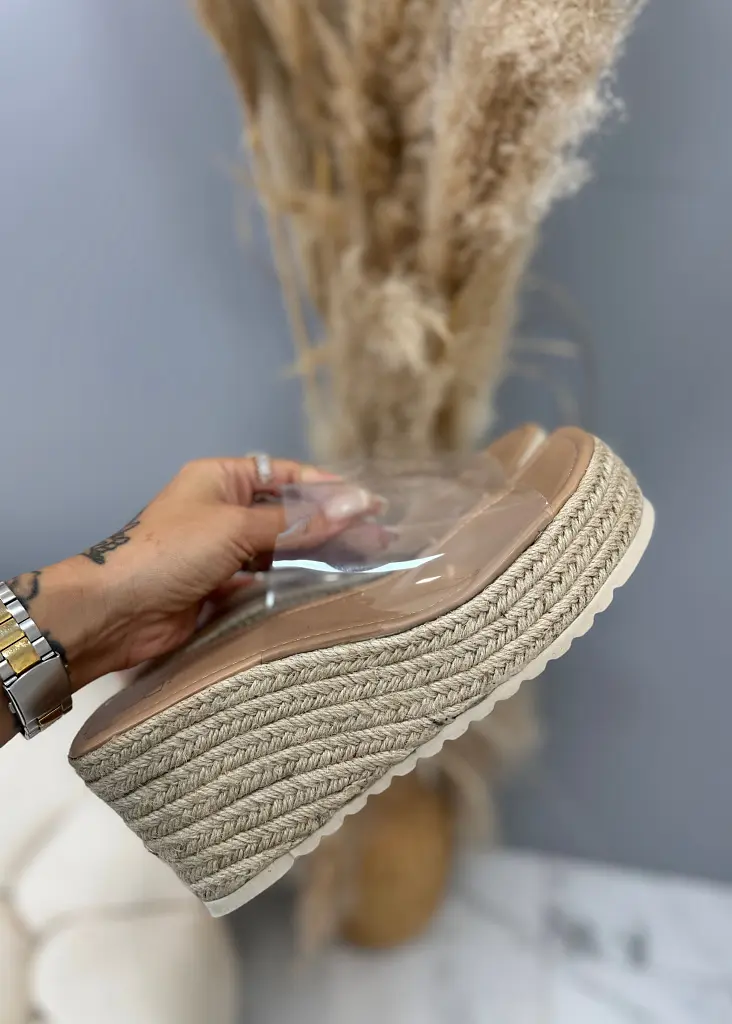 Transparentné platformové sandále ALINA-