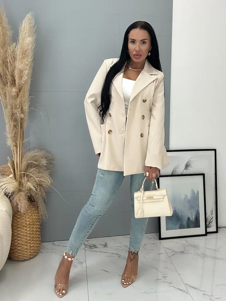 Elegantné predĺžené dámske sako ZELINDA