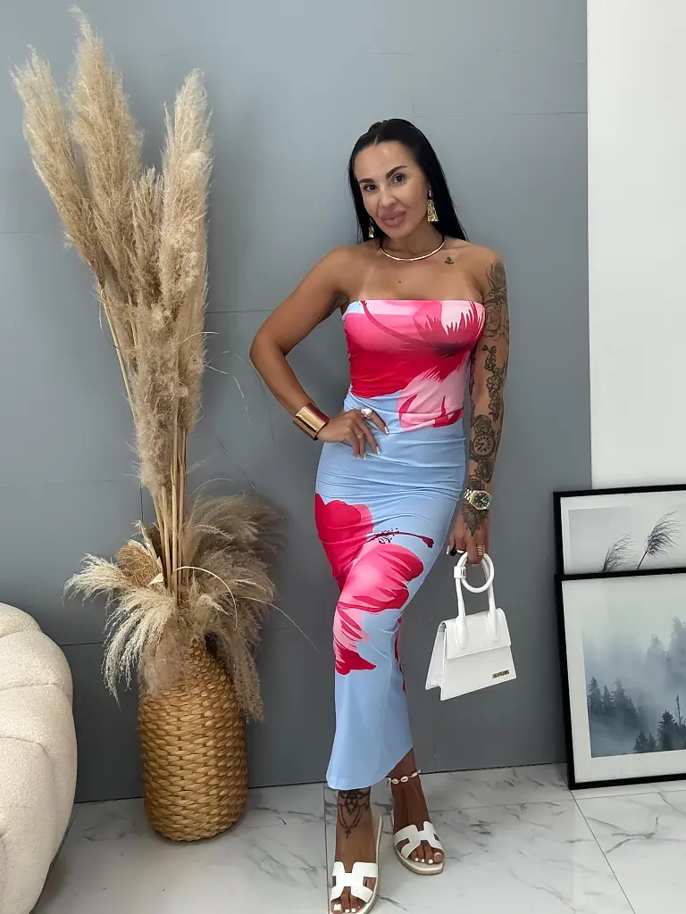 Elastické šaty bez ramienok EMMIE