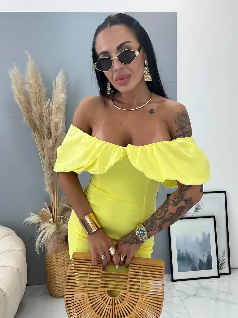 Elastické žlté minišaty DYLEN - next