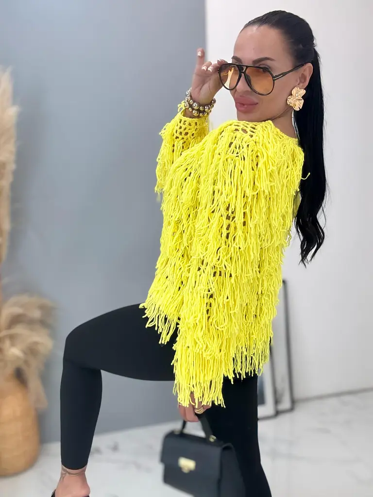 Žltý háčkovaný kardigán SUZANNA+ - next