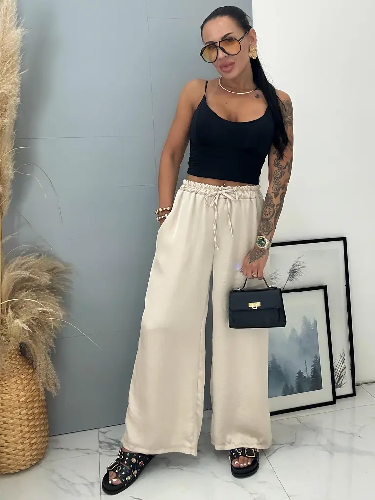 Hodvábne nohavice s gumeným pásom ALANI