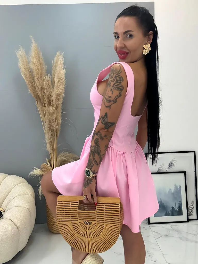 Ružové dámske minišaty STEPHANY - next