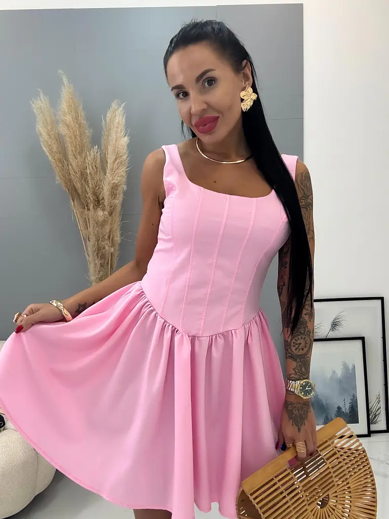 Ružové dámske minišaty STEPHANY