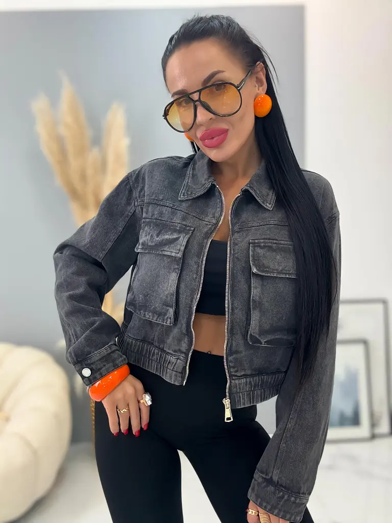 Denim bomber kabát GAMORA+