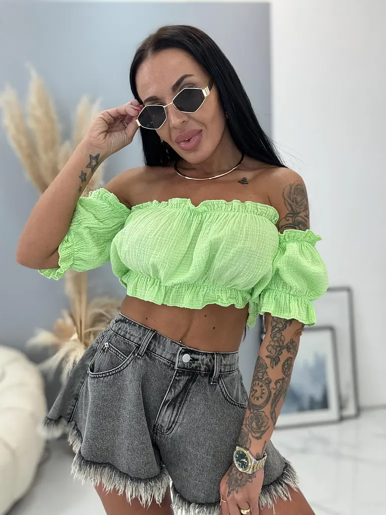 Zelený crop top Mia - next